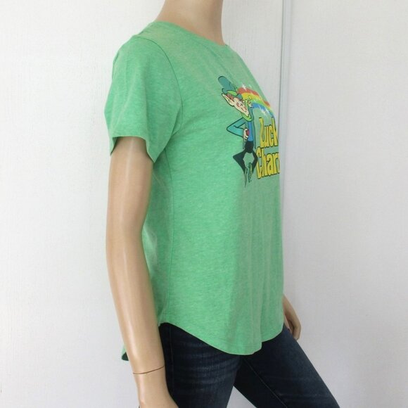 LUCKY CHARMS T-Shirt Size Medium Juniors Graphic Tee Green - Picture 5 of 10